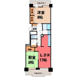 東武宇都宮駅 徒歩14分 9階の物件間取画像